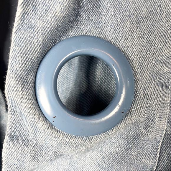 English Factory Denim Lace Up Mini Dress Blue Shift Sleeveless Chambray Sz S - Picture 8 of 10